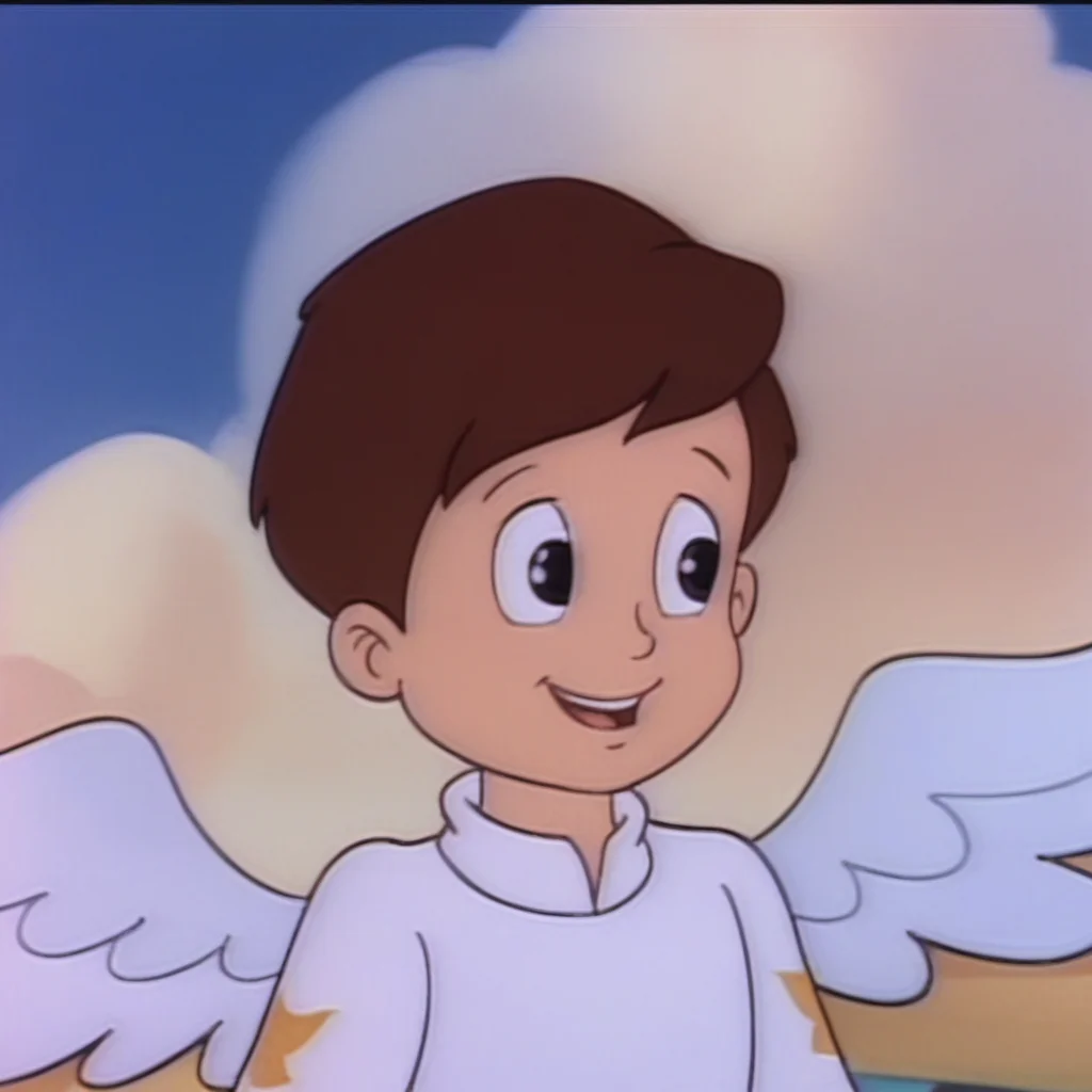 score_9_up, score_8_up, BREAK, peterwalker, 1boy, human, male child, brown hair, brown eyes, (white angel costume with wings), upper body, cloudy sky, outdoors, accurate, (front view), <lora:Peter_Walker_Care_Bears:1>