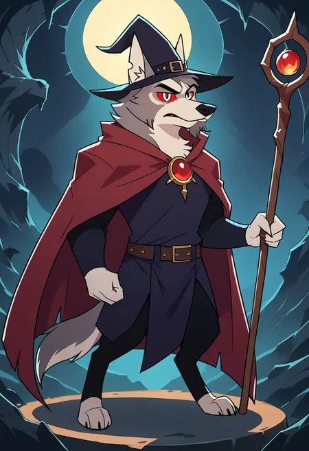 SCORE_9, SCORE_8_UP, SOURCE_FURRY, BREAK, SOLO, HOUNDSONA, BLIND EYES, MALE, FURRY, DECREPIT, HOBBLING, WHITE SHAGGY FUR, GREY HAIR, VERY OLD AGE, BIG BEARD, LONG BEARD, LONG WIZARD CLOAK: BLACK, EVIL WIZARD HAT, EVIL STAFF, BREAK, DARK CAVE, HIGH RESOLUTION, VIVID TEXTURES, DETAILED PUPILS
