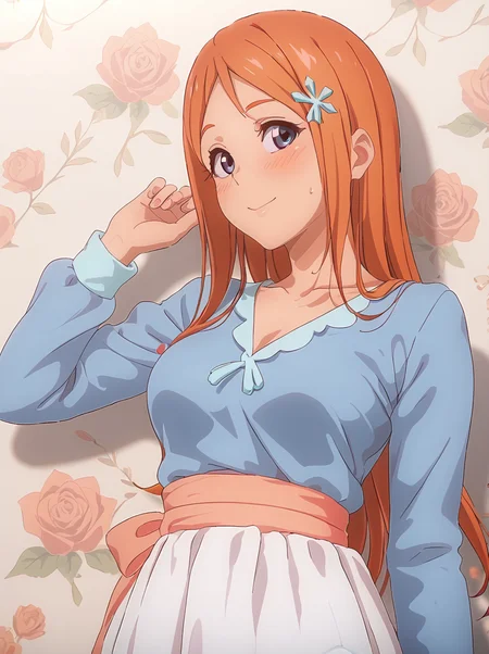 detailed background, shiny skin, posing, rating safe,
<lora:theobro.pony:1>,
orihime,
casual clothing, long sleeves,