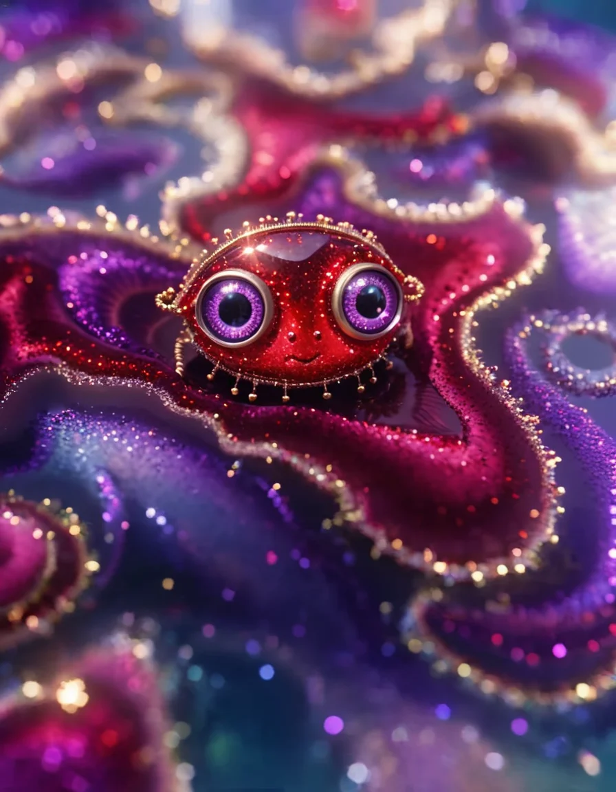 ral-granlum, kawaii, Rule of Thirds, Steampunk Art, electric red and deep purple, Cartelcore, Resourceful purple ("The Lake of [Elegance:Experience:20] ":1.2) , hyperdetailed, surreal, made of Fabric, Light sparkles, capturing the power and beauty of the sea, poetic compositions, big-eyed characters, best quality, <lora:ral-granlum-sdxl:1>, theatrical, cinematic perfect intricate stunning fine detail, handsome, perfect composition
