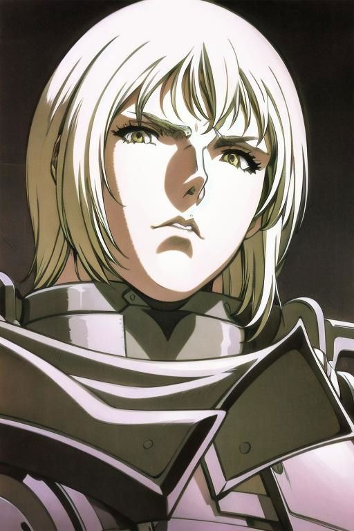 Galatea, tall slender person, athletic female, pale skin, white skin, veins, full body,
short hair, blonde hair, 
yellow eyes, cat's pupil,
round face, pronounced facial features,
white tight shirt, open shoulder, sleeves,  white gloves, white tight pants, tight clothe,
shoulder armor, armor skirt, red crest symbol,
metal bracelets, metal boots, high boots,
looking at viewer, angry, intimidating gaze,
wealding a sword,
purple aura,
battlefield on background,
drawing style,
dynamic light, 
ultra detail,
extremely detailed CG, 
micro intricate, 
highly detailed skin,
highly detailed face, 
highly detailed pupils, 
highly detailed iris, 
RAW photo, 
best quality, 
high resolution,
((masterpiece)),
realistic,
sharp focus, 
HDR, 8K resolution,
intricate detail, 
sophisticated detail, 
hyper detailed,
(depth of field), 
highlight and shadow,
volumetric lighting,
highly detailed background,
by Kentaro Miura:1.1,
comicbookpencils:0.9,
greyscale(line art:1.1)