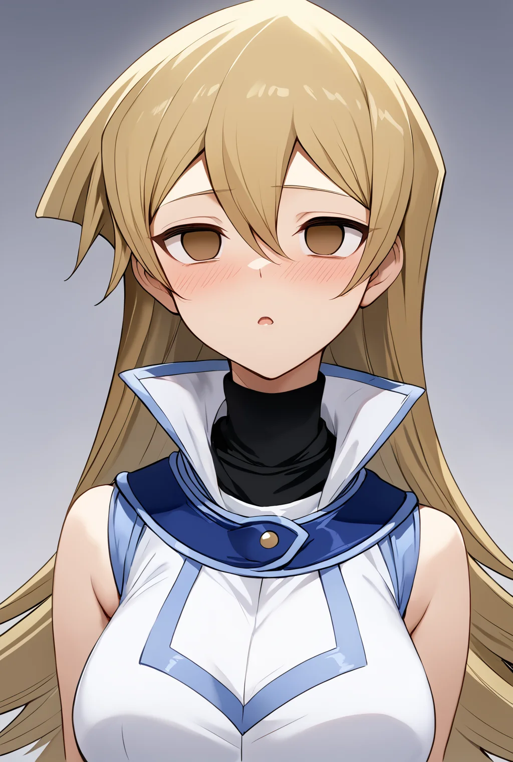 score_9,score_8_up,score_7_up, 1girl, <lora:asuka-tenjouin-ponyxl-lora-nochekaiser:1> asuka tenjouin, long hair, blonde hair, large breasts, hair between eyes, duel academy uniform (yu-gi-oh! gx), yellow eyes, miniskirt, <lora:hypnotized_face_pony2:0.6>, empty eyes, half-closed eyes, blush, (open mouth:0.7), upper body,