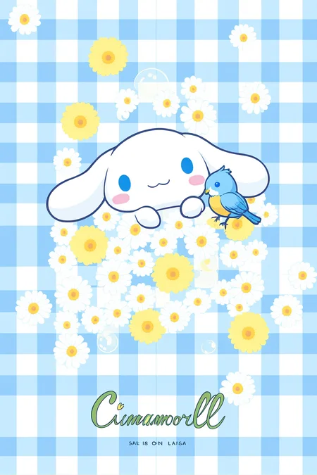 8k, best quality, masterpiece, (ultra-detailed), (high detailed skin), 
<lora:yugui-neta2-Tanger:0.8>,yugui dog, cute anime pet, long ears, no humans, flower, animal, plaid background, blush stickers, cover page, cover, white flower, animal focus, english text, blue eyes, bird, looking at viewer, artist name, blush, :3, plaid, doujin cover, daisy, solo, closed mouth