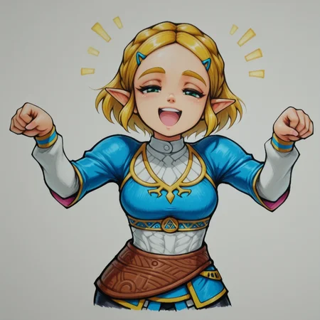 <lora:DarkfireLabs_Colored_Pencil:1> colored pencil \(medium\) traditional media,
1girl,
princess zelda, the legend of zelda,
official style,
,
happy ,
excited pose,
half-closed eyes, ,
,
,