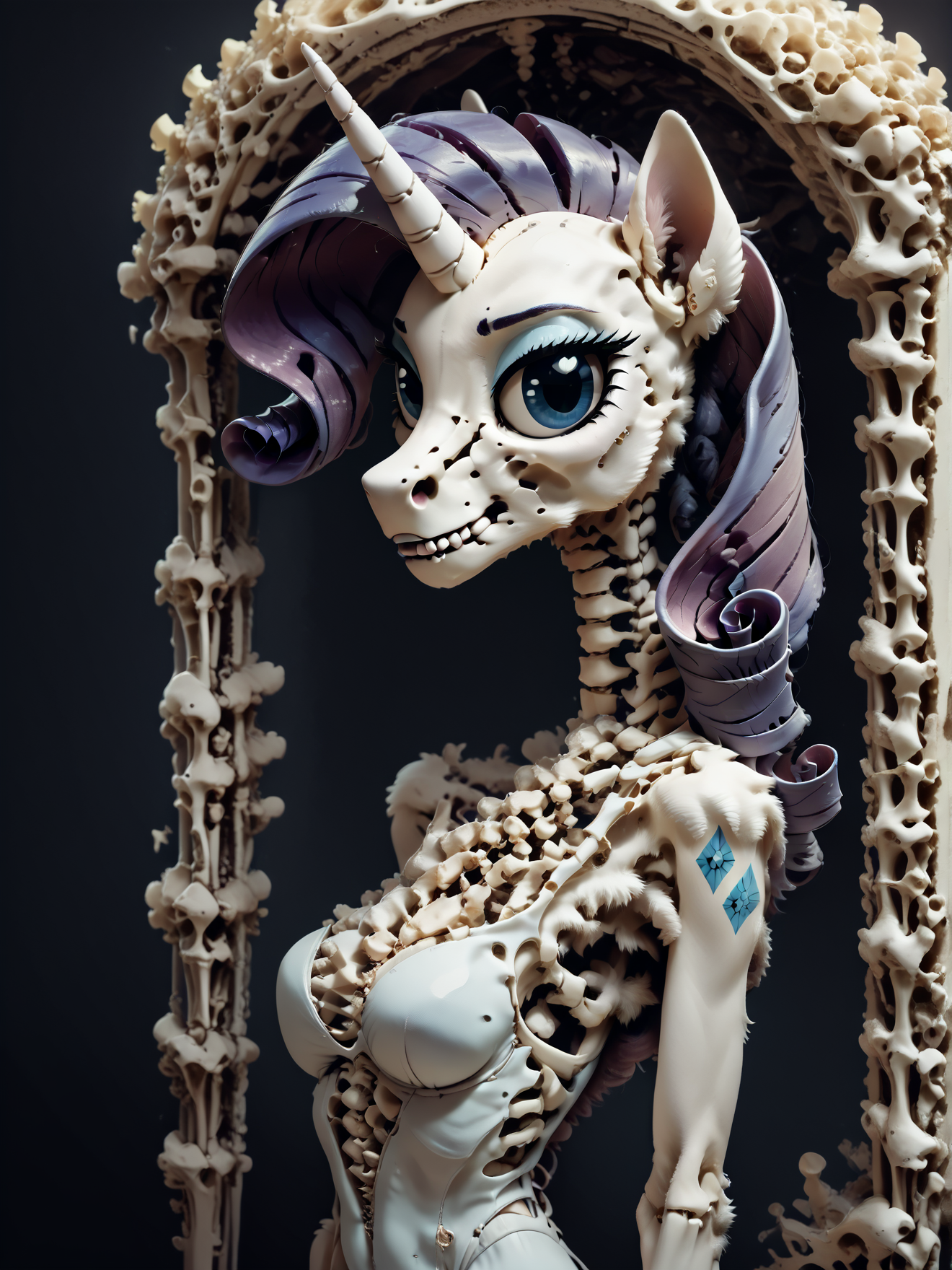 score_9, score_8_up, score_7_up, score_6_up, 1 girl, portrait, Rarity \(mlp\), anthro pony, tail, dress, boneswm, <lora:Bones_World_Morph:1.2>, <lora:Anime Summer Days 2 Style SDXL_LoRA_Pony Diffusion V6 XL:0.5> <lora:Realistic000003_1_2.5DAnime_0.05_Merge1:0.5>  <lora:MegaFluffyPony:0.5> MegaFluffyPony, furry, fluffy