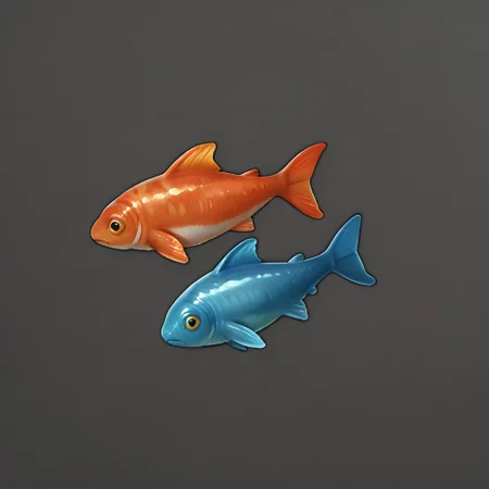 score_9, score_8_up, score_7_up, simple background, no humans, grey background, lots of fish