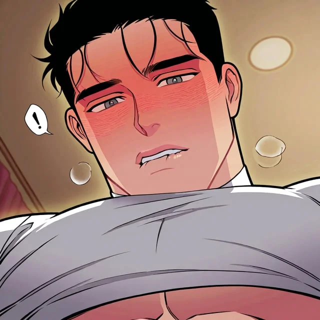 1boy, male focus, ((((muscular male)))), black hair, solo, !, short hair, looking at viewer, blush, shirt, portrait, white shirt, teeth, spoken exclamation mark, black eyes, grey eyes, biting lip, Seol Beom, white shirt, looking at viewer, face focus, upper body focus, ((biting bottom lip, biting_lip)), fuck me daddy look, seductive, seductive gaze, ((intense gaze)), stitting, (((close up))), covered chest, (((((bedroom_eyes))))), ,bara, ((in heat)), hazy eyes, misty eyed,