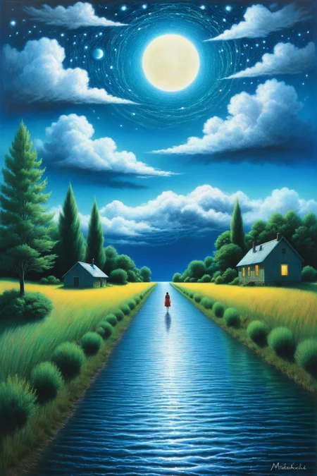 by Makoto Shinkai and Ed Emshwiller in the style of Gertrude Abercrombie , surreal art , oil pastel<lora:oil_pastel:1.00> <lora:more_art:0.40><lora:clothing_slider:3.50><lora:great_lighting:1.75><lora:aesthetic:1.75><lora:photorealistic_portrait:1.75><lora:looking_at_viewer:1.75><lora:RMSDXL_Enhance:1.00><lora:RMSDXL_Creative:1.00><lora:XDetail_heavy:0.50><lora:midjourney:0.15><lora:dpo:0.35><lora:add_detail:1.00><lora:faetastic:0.25>