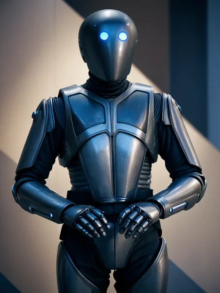 score_9, score_8_up, score_7_up, score_6_up, BREAK, Isaacrobot, blue eyes, helmet, glowing eyes, humanoid robot, <lora:Isaac:1>