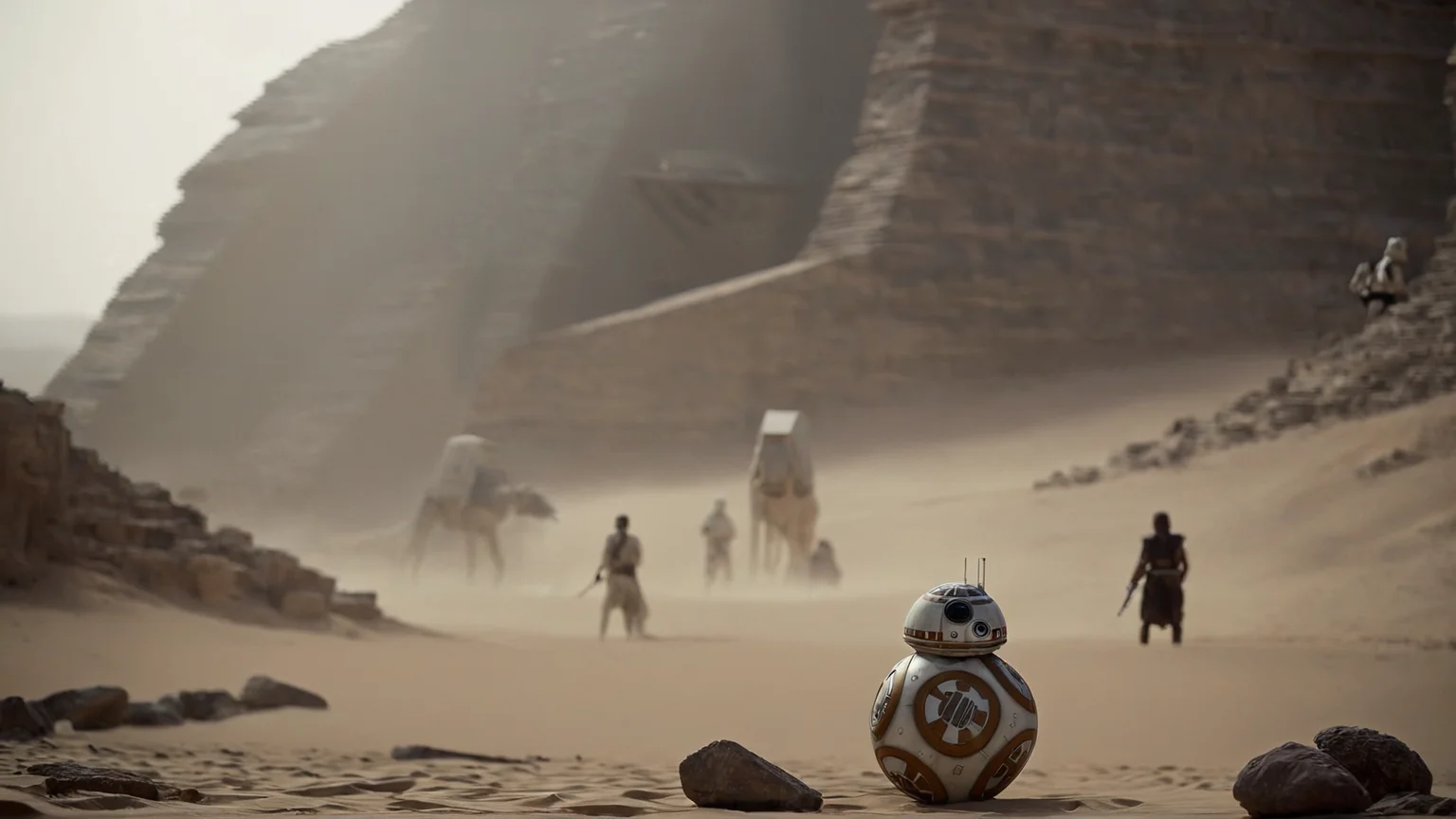 cinematic film still of <lora:star wars style:0.2>
<lora:detailed:0.4> detailed
<lora:perfection style:0.4> perfect
<lora:PerfectEyesXL:0.5>
<lora:Chiaroscuro Lighting Style:0.3>
<lora:Jakku:0.9>
Jakku a star wars tier is on a rocky surface,in star wars style,outdoors,blurry,depth of field,scenery,sand,ruins,desert,dust, shallow depth of field, vignette, highly detailed, high budget, bokeh, cinemascope, moody, epic, gorgeous, film grain, grainy