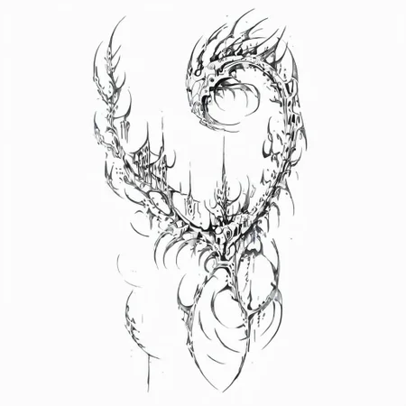 masterpiece, best quality, anime girl, ghost in the shell style, cyberpunk, cybersigilism, neotribal, tribal style tattoo, sketch, highlights, sparkle, gradient, greyscale, monochrome, no humans, white background, simple background, solo