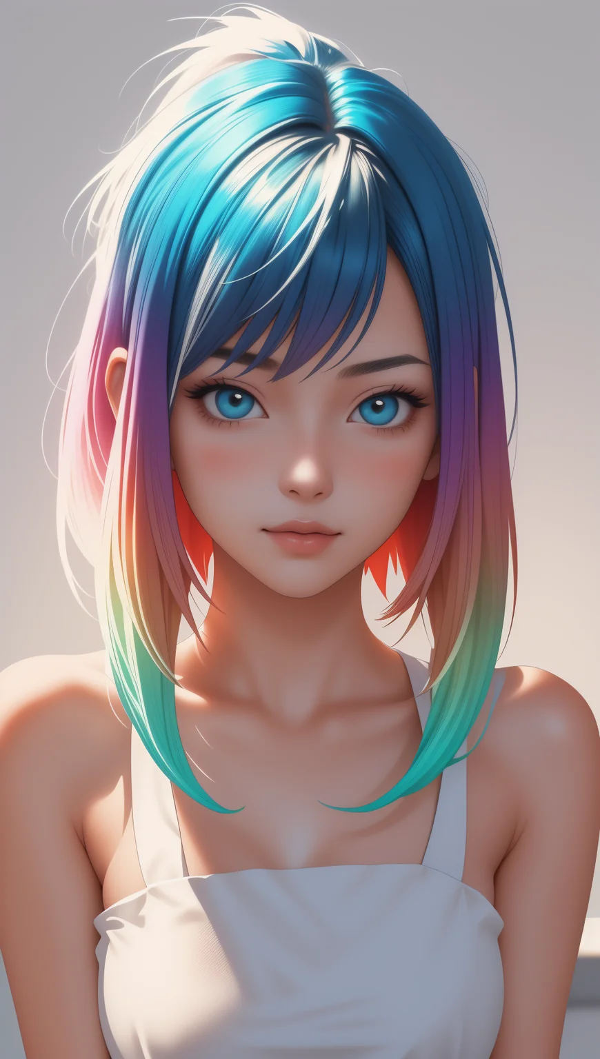 masterpiece, best quality,  1girl,  gradient hair,