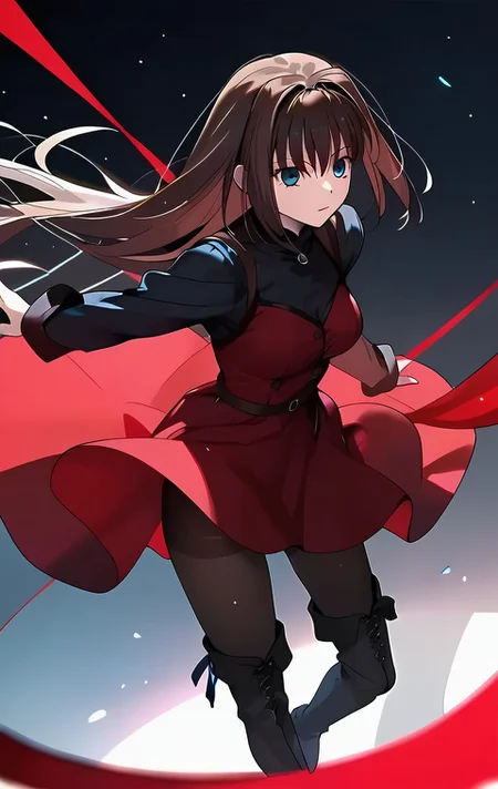 <lora:PONY_character_aozaki_aoko:1>,aozaki_aoko, 1girl, solo, pantyhose, boots, thigh_boots, dress, score_9, score_8_up, score_7_up, score_6_up,1girl