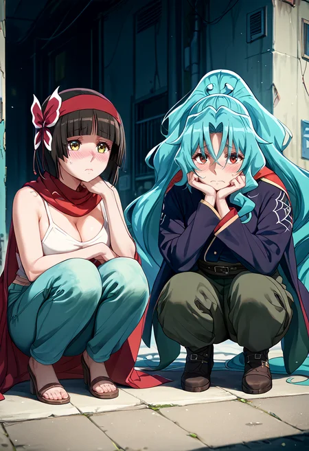 (2girls), (SH_Tomoe_Mio:1.1), SH_Tomoe, (SH_Mio:1.1), big breast
Crouching Low, Post-Apocalyptic
score_9, score_8_up, score_7_up, score_6_up
<lora:SH_Mio_Tomoe:0.8>
<lora:Expressive_H:0.6> Expressiveh, Shy Blush