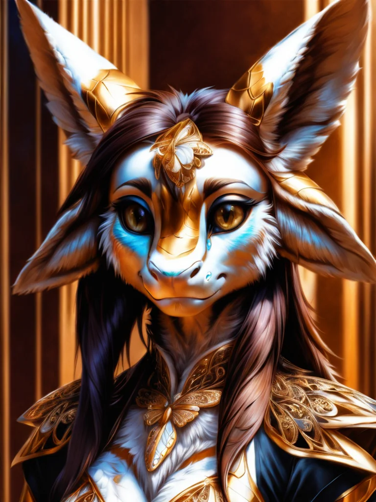 photo, 8k portrait of beautiful avali with brown hair, intricate, elegant, highly detailed, majestic, digital photography, art by artgerm and ruan jia and greg rutkowski surreal painting gold butterfly filigree, broken glass, (masterpiece, sidelighting, finely detailed beautiful eyes:1.2), hdr, realistic, high definition<lora:Avali-XL-1.0-000024:0.8>
