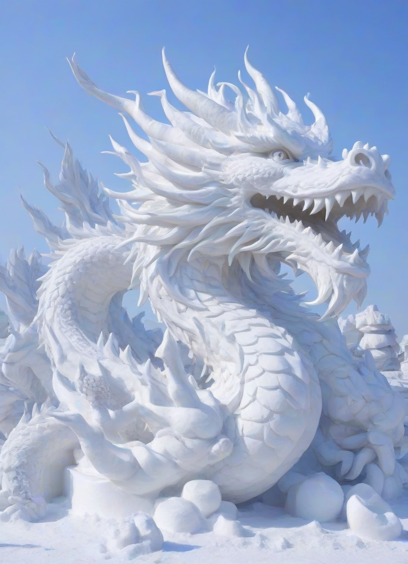 <lora:PE_SnowSculpture:0.8 >  PESnowSculpture,Snowsculpture,
beautiful dragon
masterpiece, high resolution, octance 4k, high detail,