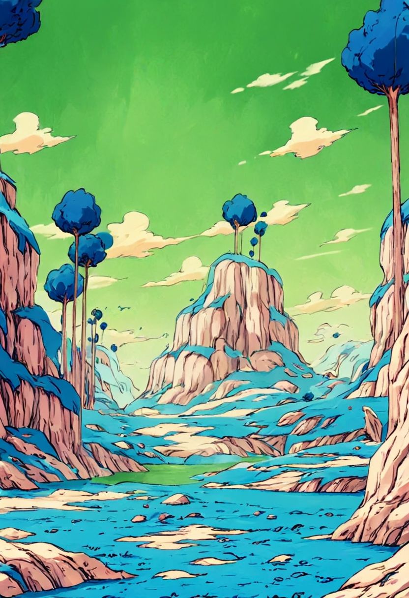 Create a Namek Background ,masterpiece, ultra detailed, 8k, highly quality