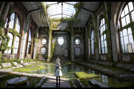 highly insanely detailed, masterpiece, top quality, best quality, highres, 4k, 8k, RAW photo, (very aesthetic, beautiful and aesthetic),
tsutomu nihei,nihei_tsutomu,blame!,blame gakuen!,abara,TNstyle,sidonia_no_kishi,(giant room,space,spacecraft,stairs,sidonia \(ship\),hangar,city ruins,tower),
<lora:ABARA:0.3>,
(1girl:1.3),
solo focus,
A mystical swamp with dark waters and thick vegetation,âââ