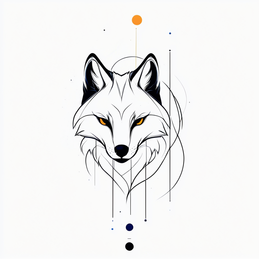 <lora:Minimalist_Line_Art:1>, ArsMJStyle, Minimalist Line Art,  Spot Colors, Geometric animal, abstract shapes, wolf silhouette, clean lines, minimalist style, negative space, modern design, simple contours