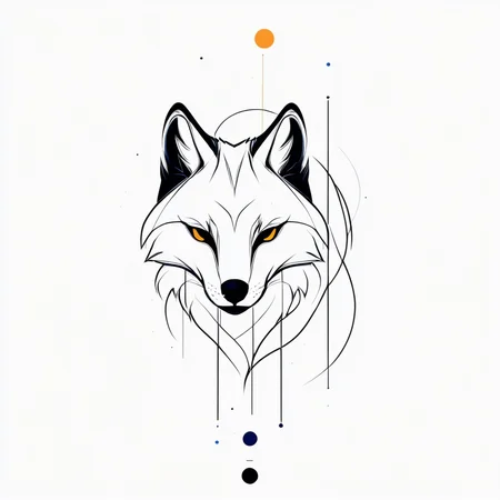 <lora:Minimalist_Line_Art:1>, ArsMJStyle, Minimalist Line Art, Spot Colors, Geometric animal, abstract shapes, wolf silhouette, clean lines, minimalist style, negative space, modern design, simple contours