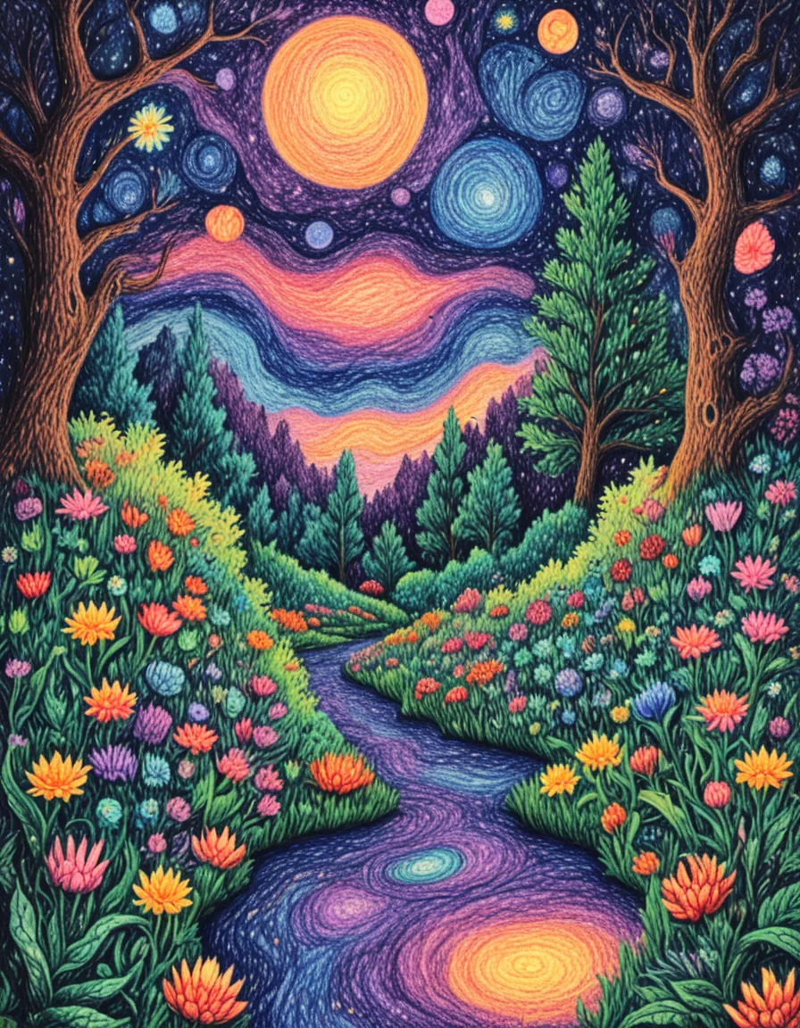 novuschroma72 style celestial garden, luminous space with celestial-themed mosaic flooring crayon drawing <lora:novuschroma72 style:1>, <lora:sdxl_lightning_8step_lora:1>