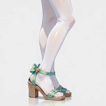 score_9, score_8_up, anime source, simple background, 
1girl, solo, 
toelessfootwear, feet, green sandals, white legwear, 
  <lora:toeless_footwear_pony_v1:0.7>