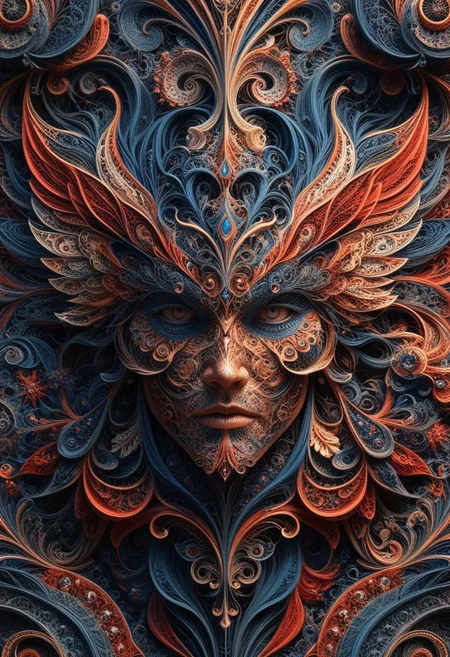 photo of a paisley pattern, boteh, paisley, navy blue, madder red, almond, entwined paislies, official art, aesthetic, dynamic angle, hyper detailed, order and chaos, dark colors, (extremely detailed, intricate details, masterpiece, best quality, 8k wallpaper:1.4), dramatic lighting, (dark blue and madder red palette:1.2), twisting paisley
