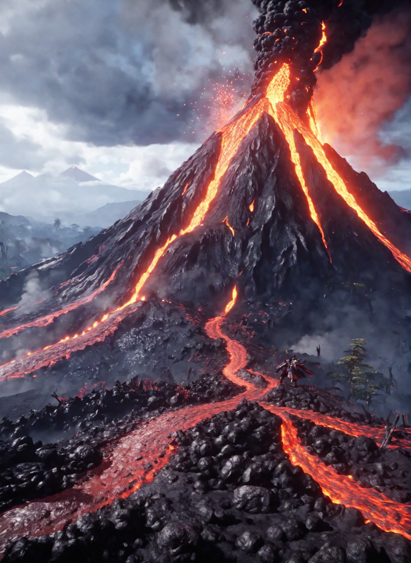 volcano, in the style of niohxl  <lora:niohxl-step00000300:0.7>,masterpiece,8k,cinematic,epic