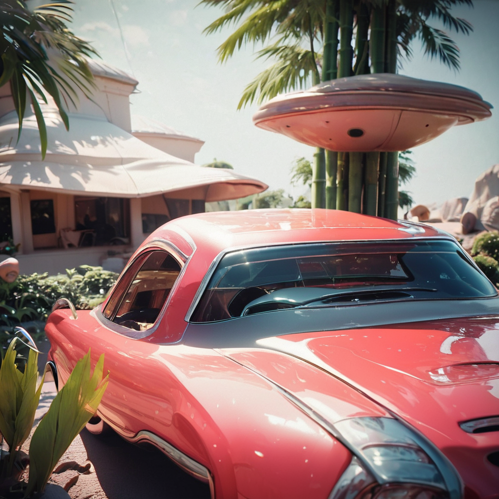score_9, score_8_up, score_7_up,  zPDXL a retro tech design art piece of a modern car park in a bamboo forest, high art,  <lora:retro_pony_XL_2:1>