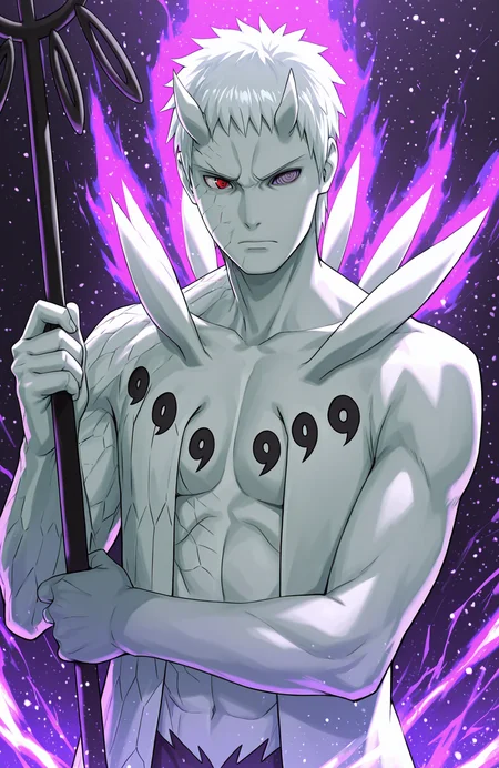 energy, light particles, holding staff, upper body, arm across waist, r50_ob1t0, rinnegan, sharingan,
masterpiece, best quality,
<lora:Juubito_X6E13:1.0>