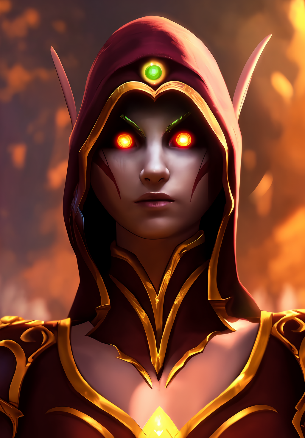 <lora:Blood_Elf:0.8>, Blood_Elf, 1girl, solo, portrait, glowing eyes,  (masterpiece, best quality,perfect lighting)