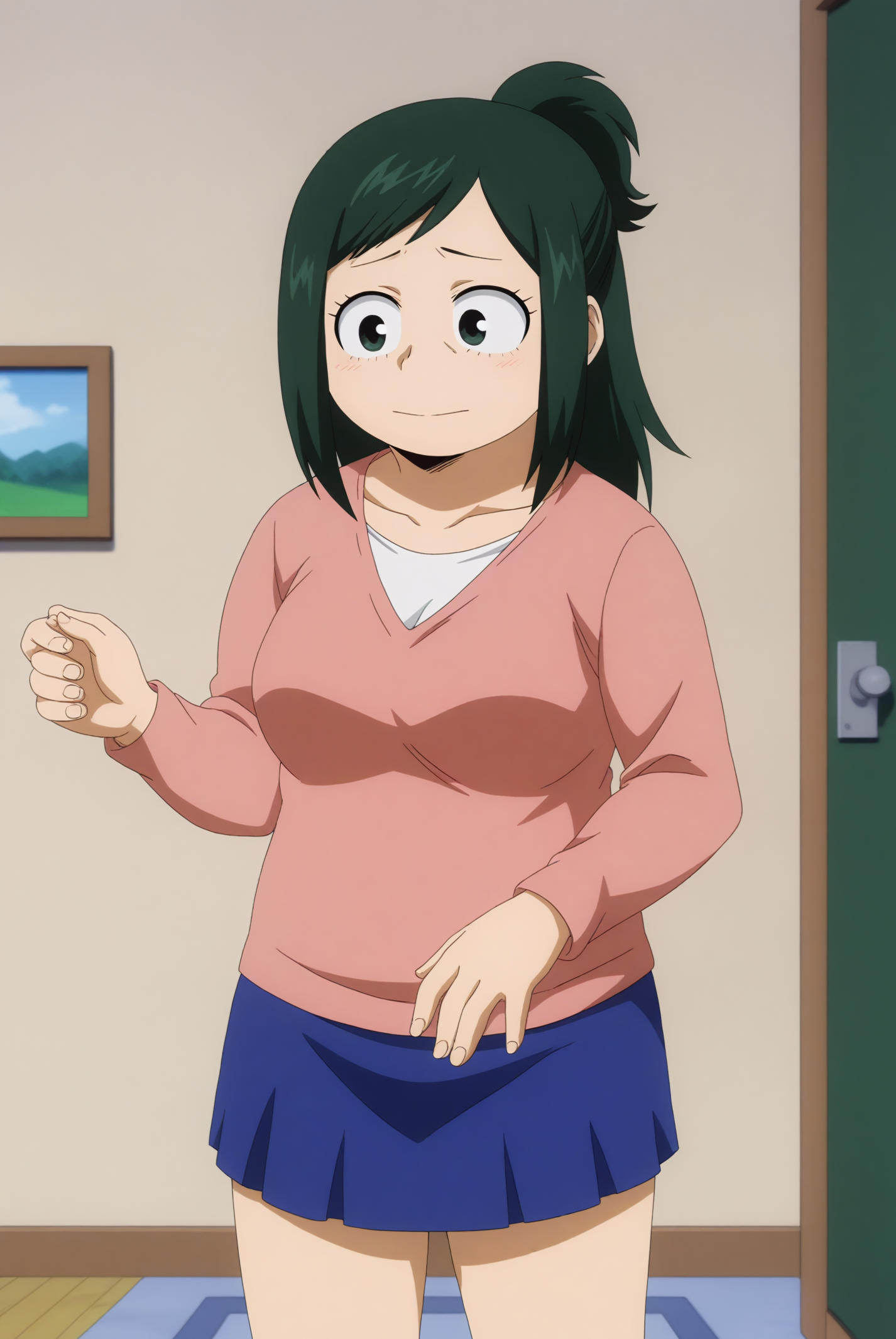 Midoriya_Inko, solo <lora:My_Hero_Academia-Midoriya_Inko-PDXL:0.8>