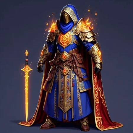 Flashfire glowing runes, full body, 1 mage wearing a royal robe, digital art, high quality, background royal court