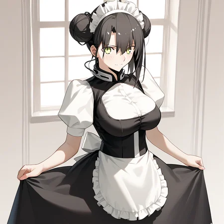 <lora:Takeuchi_Takashi_PonyXL_style_v01:1>
<lora:agent.pony:1>
score_9 , score_8_up , score_7_up , source_anime , 
masterpiece , best quality , ultra-detailed , 
BREAK
agent \(girls' frontline\), maid
1girl , woman , huge breasts , light smile , light blush , ((jeanne d'arc (fate)):0.5)  , 
long black hair  , maid dress ,  
standing