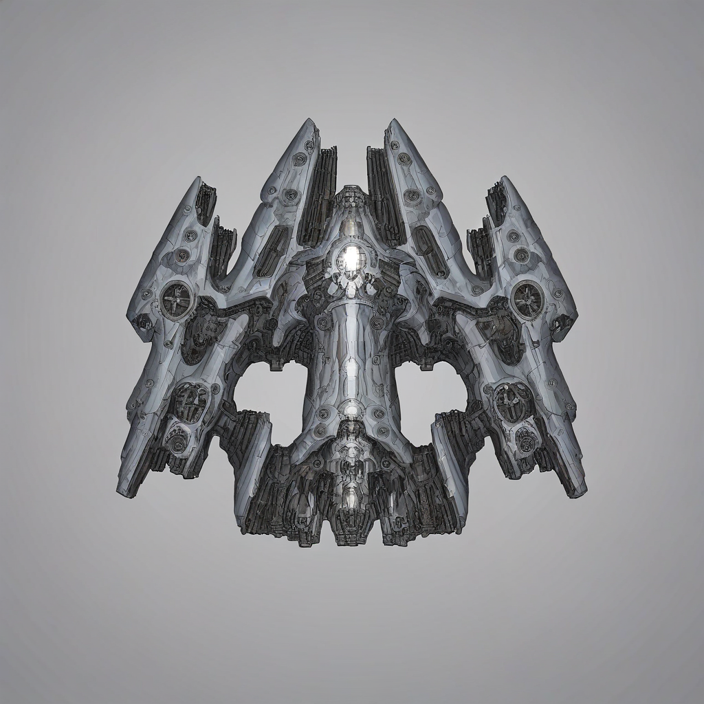 <lora:Starsector_Ship_Pony_LORA:1>, simple background, spaceship, hightech, capital