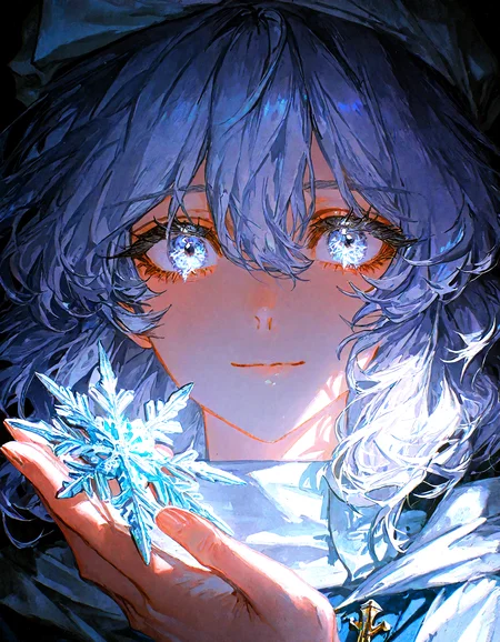 1girl, letty_whiterock, snowflakes, holding a big snowflake, looking at viewer, light smile, face focus,
rella, rolua, negative space, cinematic shot, very awa,quasarcake, retro_artstyle, retro,
masterpiece, best quality, amazing quality, very aesthetic, absurdres,  newest, (volumetric lighting), <lora:Snowflake:0.7>,<lora:ponyv5_noobE11_1_adamW:0.6>, <lora:add-detail-xl:0.5>, <lora:cfg_scale_boost:0.5>, <lora:retro_scifi_artstyle:0.6>, <lora:USNR STYLE_XL_loha:0.6>