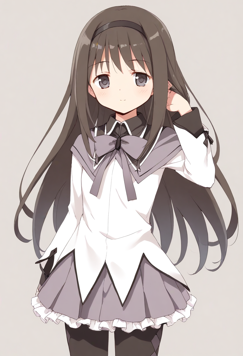 <lora:akemi_homura_XL-bf16-pony-v1:1> 1girl, akemi homura, magical girl,, BREAK score_9, score_8_up, score_7_up, BREAK source_anime, best quality, masterpiece, uncensored,<lora:sdxl_lightning_4step_lora:1>(clear eyes:1.2),(4 finger:0.5),zPDXLpg
