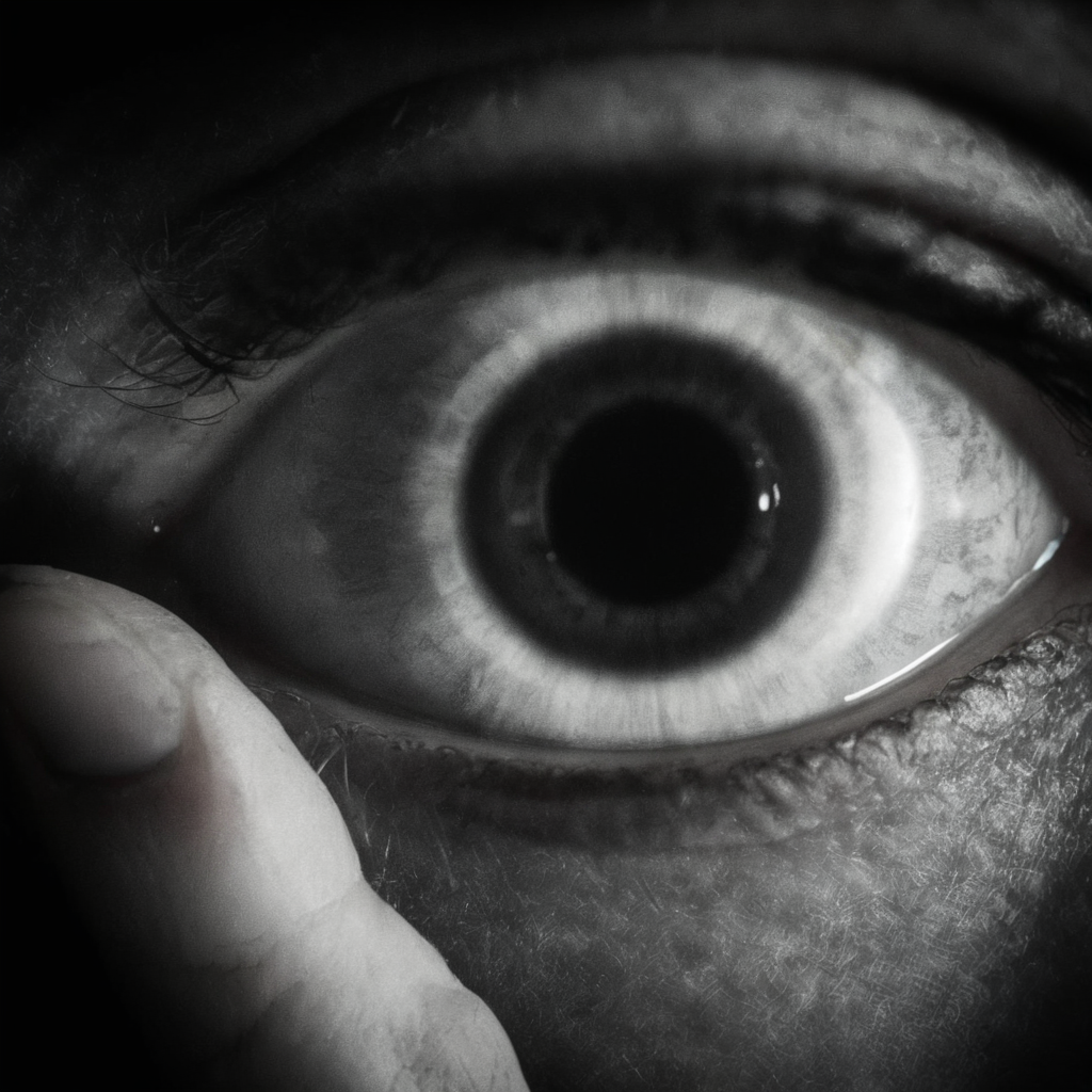 cinematic film still of  <lora:Kayako Saeki Sadako Yamamura:1>
 a close up of a person's eye with a hand reaching out from iris,monochrome,comic,greyscale,black background , pale skin, supernatural, horror film, Japanese, extreme rage, sorrow, cinematic, film, movie, movie still, Ju-On The Grudge movie style, shallow depth of field, vignette, highly detailed, high budget, bokeh, cinemascope, moody, epic, gorgeous, film grain, grainy