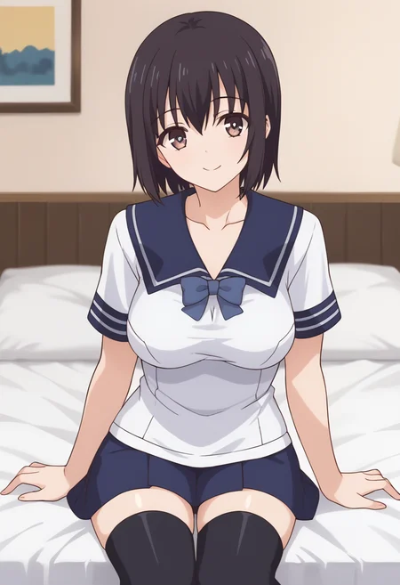 score_9, score_8_up, score_7_up, source_anime, masterpiece, best quality, highly detailed background, cinematic lighting, detailed eyes, detailed pupils, perfect face,
Kotone, unique outfit, cute, smile, looking at viewer, posing, black thigh highs,
bedroom, midday, warm lighting,
<lora:Kotone_Pony:0.8>