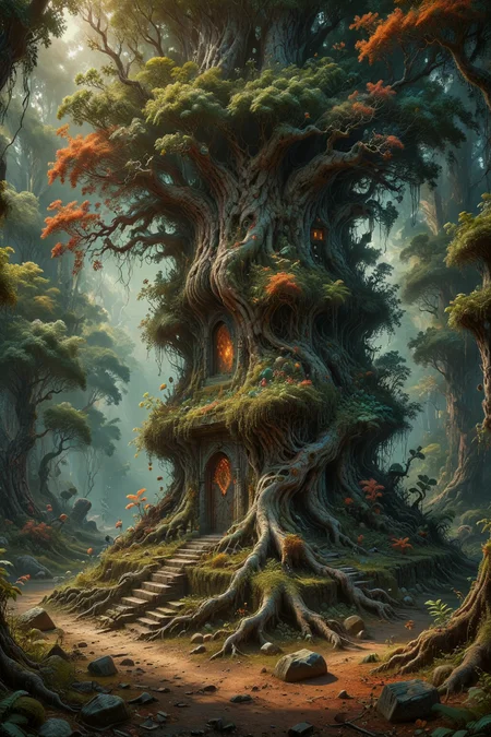ancient marble altar in fairy forest, random beautiful jungle, knotted roots, vibrant colors, gnarled trees, fractal lush vegetation, natural sunlight, intricate details, realistic digital art, colorfully, photo, cinematic, <lora:Simon Stalenhag:0.65>, Simon Stålenhag Style, <lora:add-detail-xl:0.5>, <lora:xl_more_art-full_v1:0.3>, ral-dissolve, <lora:ral-dissolve:0.7>, intricate details, masterpiece, best quality, <lora:high_contrast_detailed_anime:0.9>