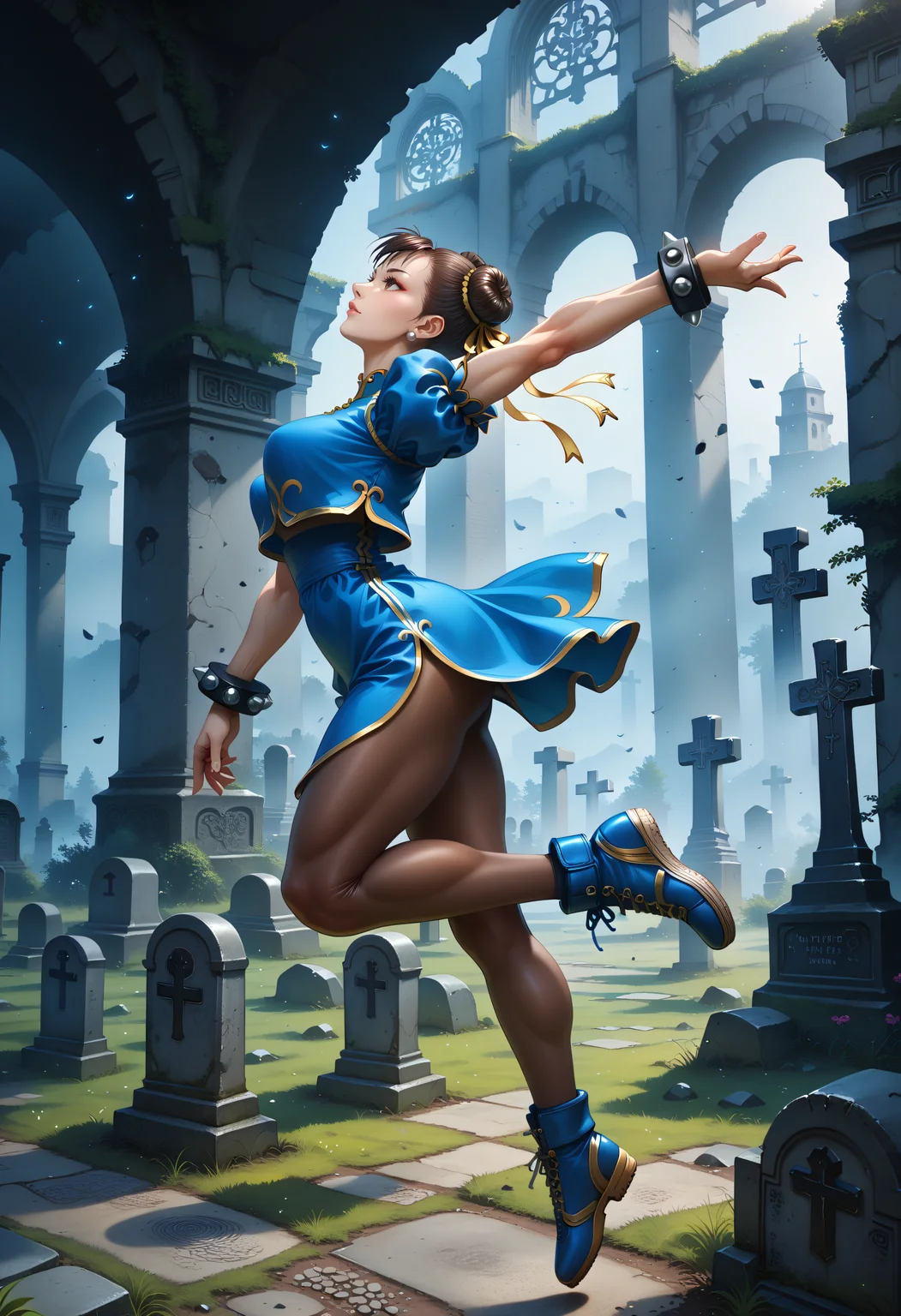 score_9, score_8_up, score_7_up, 1girl, chun-li, street_fighter, brown_hair, brown_eyes, from side, jumping, asteroid field, embedding:gy4rd, indoors, hyperrealistic<lora:location\gy4rd.safetensors:1.0>