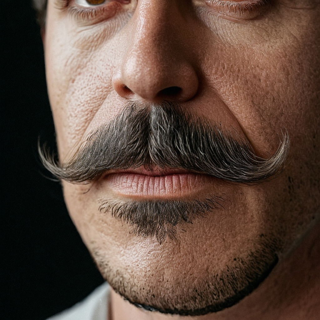 Hyperrealistic art of  <lora:skin texture style v4:0.9> very detailed skin pore perfection
A cinematic skin texture style still image of a man with a mustache and a moustache, detailed wrinkles, skin tags, perfect skin tone color, stretch marks, hyperrealism, realism, unrealengine, realistic, detailed skin pore, film still, still photography style, sharp style, detailed style, perfect style, perfection style, Kodak film skin color tone style, fujifilm skin tone color style, professional photography style, skin textured, skin texture style, perfect face, perfect mouth, perfect nose, perfect lips, perfect eyes, perfect ears, perfect skin, perfect skin pores, perfect body, perfect hair, very detailed skin pores, perfect skin texture style, solo, looking at viewer, 1boy, brown eyes, male focus, facial hair, portrait, beard, mustache, black hair, close-up, closed mouth, black background, photorealistic, renaissance
, Extremely high-resolution details, photographic, realism pushed to extreme, fine texture, incredibly lifelike