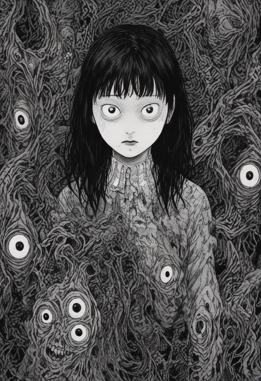 headshot portrait of a woman,junji ito style,horror,manga, <lora:XL_itoStyleLycoris:1.0>