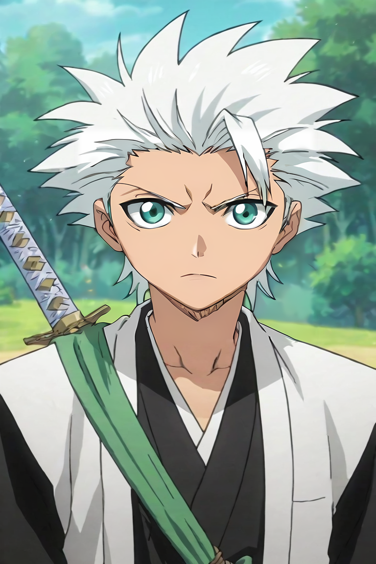 score_9, score_8_up, score_7_up, score_6_up, score_5_up, score_4_up, BREAK source_anime, anime screencap, , official style, looking at viewer, upper body, depth of field, 1boy, solo, male focus, <lora:toushirou_hitsugaya_pony:0.8>, toushirou_hitsugaya, , japanese clothes, sword, haori, , Oz: A land of enchantment, where anything is possible, , <lora:sdxl_lightning_8step_lora:1>