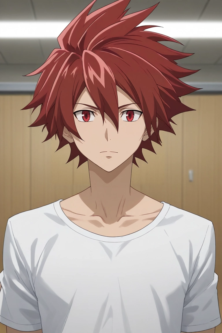 score_9, score_8_up, score_7_up, source_anime, rating_safe, intricate details, semi-realistic, , , 1boy, solo, male focus, <lora:takuto_tsunashi_pony:0.88>, takuto_tsunashi, red hair, red eyes, spiked hair, bangs, , symmetry, gym, noon, singing, distracted, aloof, oblivious, , <lora:sdxl_lightning_8step_lora:1>