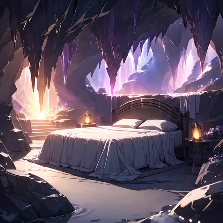 Volumetric Lighting, ethereal fantasy concept art of breathtaking cinematic film still score_9, score_8_up, score_7_up,source_anime, <lora:Magical_Cave_bed:0.9> mbicmg, cave, stalactite, magical, light, glowing, bed, cave, no humans, scenery, depth of field, magical waves . shallow depth of field, vignette, highly detailed, high budget, bokeh, cinemascope, moody, epic, gorgeous, film grain, grainy . award-winning, professional, highly detailed . magnificent, celestial, ethereal, painterly, epic, majestic, magical, fantasy art, cover art, dreamy, light depth, dramatic atmospheric lighting, Volumetric Lighting