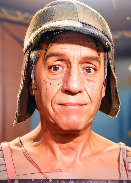 (SFW,8k, RAW photo, best quality, masterpiece:1.2),(realistic, photo-realistic:1.37),1 man,chaves ,(((portrait,smile))) <hypernet:chaves:1>