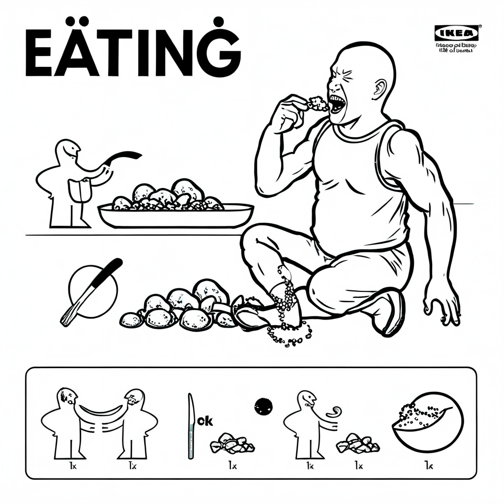 Eating Rocks  <lora:ikea_instructions_xl_v1_5:1>