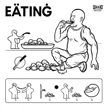Eating Rocks <lora:ikea_instructions_xl_v1_5:1>