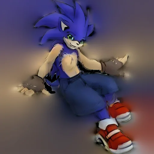 smile, animal nose, red footwear, simple background, full body, solo, blue fur, 1boy, male focus, green eyes